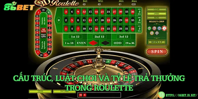 Cấu trúc, luật chơi và tỷ lệ trả thưởng trong roulette